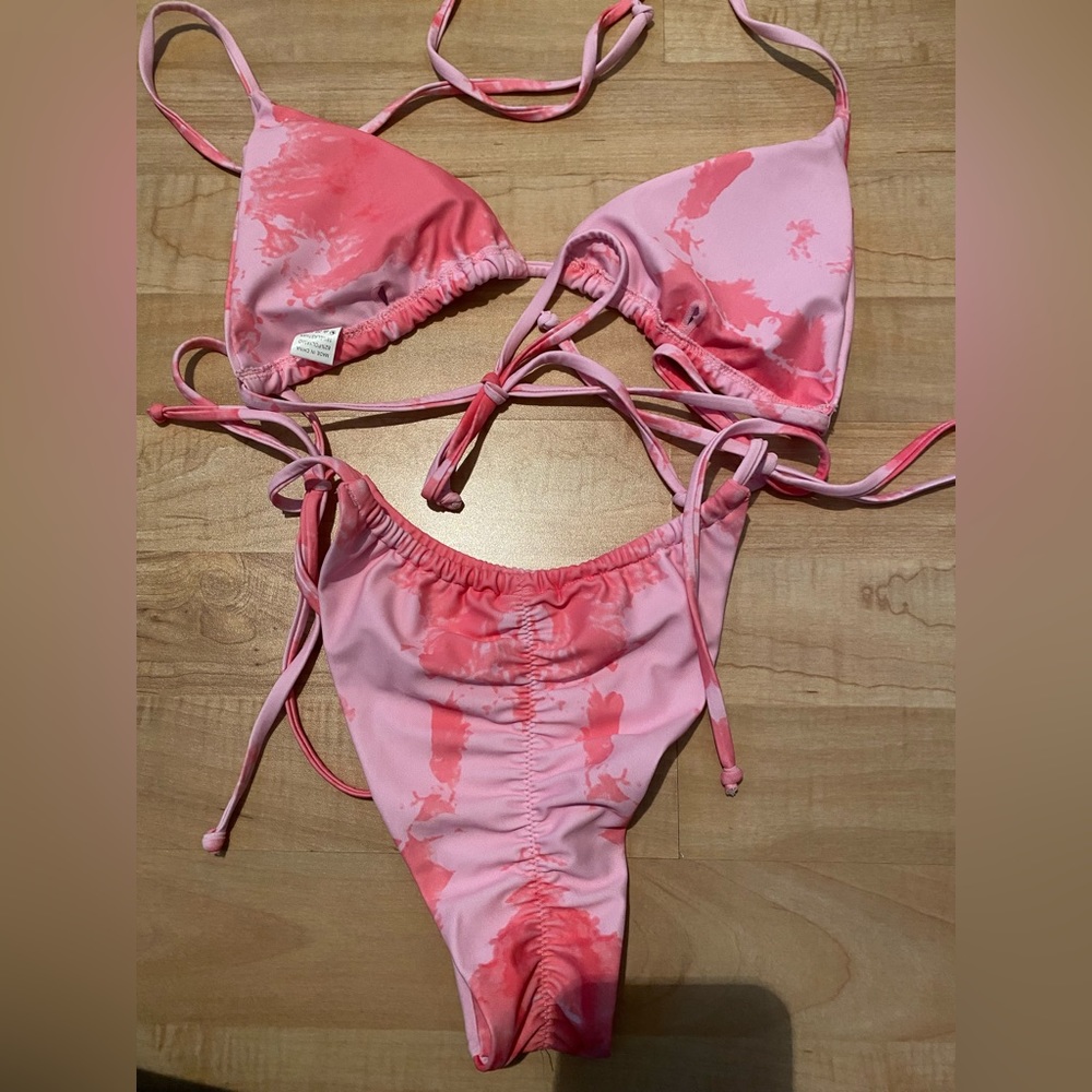 Pink Tie-dye Bathing Suit - Picture 2 of 3